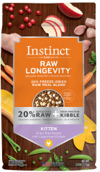 Instinct Raw Longevity 20% Freeze-Dried Raw Meal Blend Cage-Free Chicken Recipe For Kittens